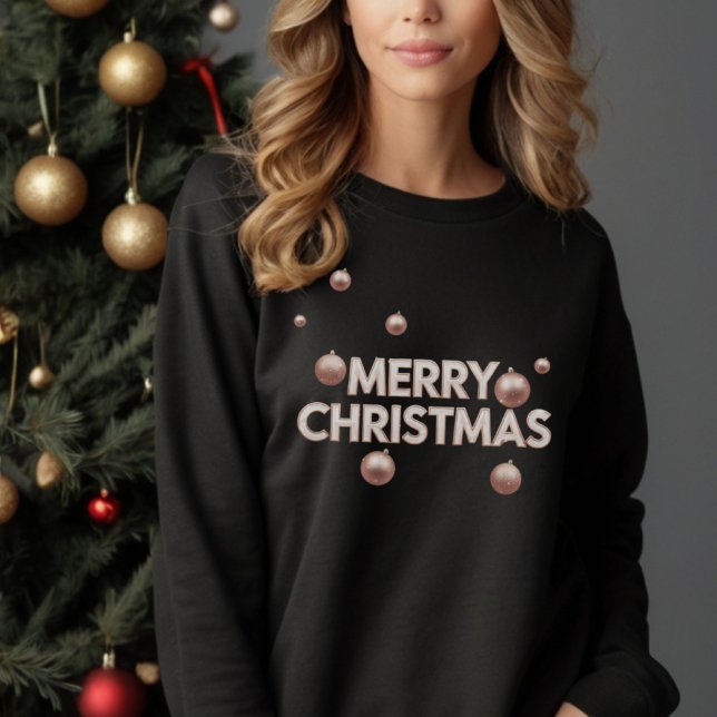 Rose Gold Merry Christmas - Holiday Design Sweatshirt (Von Creator hochgeladen)