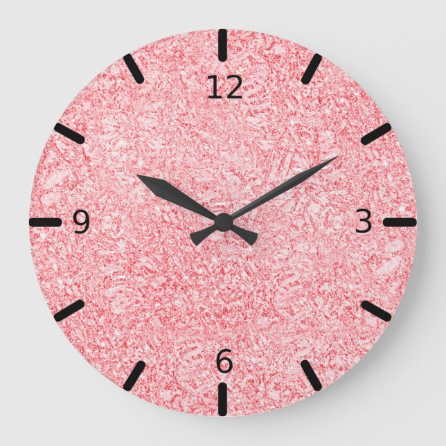 Rose Gold Metalic Großuhr Große Wanduhr (Vorderseite)