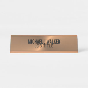 Rose Gold Metalleffekt, Beruflich Schreibtischnamensplakette