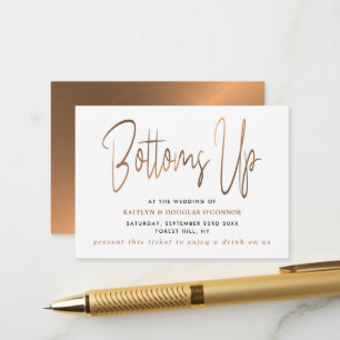 Rose-Gold-Metalleffekt-Stil Kostenloser-Getränke-G Begleitkarte