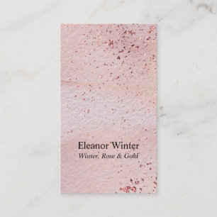 Rose Gold Metallic-Chips und Wasserfarben-Textur Visitenkarte