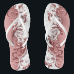 Rose Gold Metallic Floral & White Glitzer Flip Flops<br><div class="desc">Schöne Umgedreht Flop Shoes. ⭐ 99% meiner Designs in meinem Geschäft sind in Schichten gemacht. Dadurch können Sie die Größe und den Text leicht verändern und verschieben, sodass die Grafik und der Text perfekt zu jedem Produkt passen. ⭐ (Bitte vergewissern Sie sich, dass Sie vor der Bestellung die Größe, das...</div>