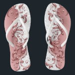 Rose Gold Metallic Floral & White Glitzer Flip Flops<br><div class="desc">Schöne Umgedreht Flop Shoes. ⭐ 99% meiner Designs in meinem Geschäft sind in Schichten gemacht. Dadurch können Sie die Größe und den Text leicht verändern und verschieben, sodass die Grafik und der Text perfekt zu jedem Produkt passen. ⭐ (Bitte vergewissern Sie sich, dass Sie vor der Bestellung die Größe, das...</div>