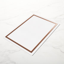 Rose Gold Metallic Foil Border Cards