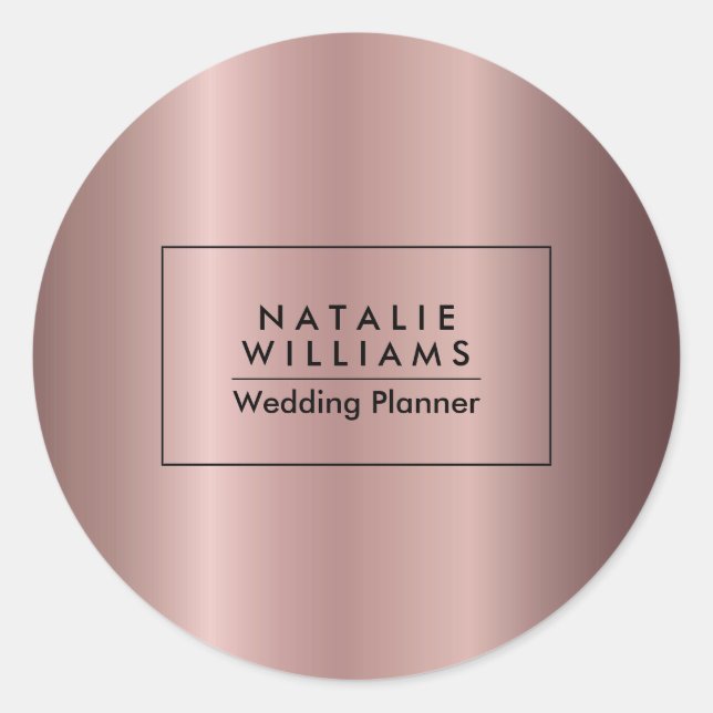 Rose Gold Metallic Foil Runder Aufkleber (Vorderseite)