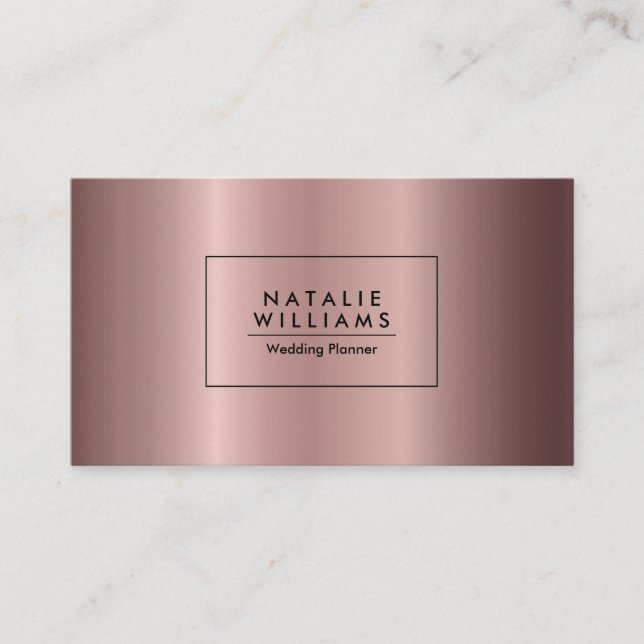 Rose Gold Metallic Foil Visitenkarte (Vorderseite)