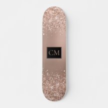 Rose Gold Metallic Glitzer Monogramm