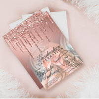 Rose Gold Metallic Glitzer Tropfen Foto Abschluss