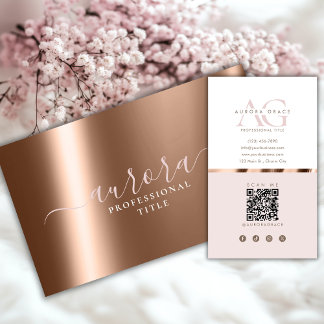 Rose Gold Metallic Grace Visitenkarte
