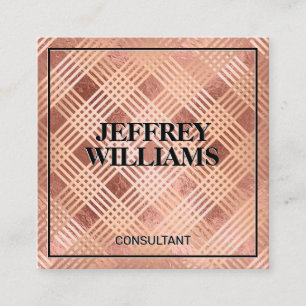 Rose Gold Metallic Quadratische Visitenkarte