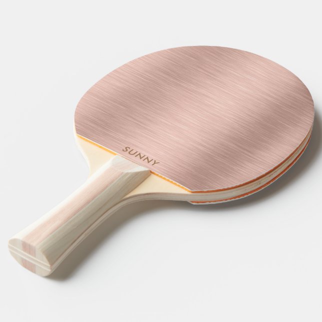Rose-Gold-Metallic-Textur Monogramm Tischtennis Schläger (Vorderseite)