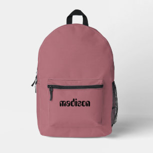 Rose Gold Metallic und Personalisierter Schwarzer Bedruckter Rucksack