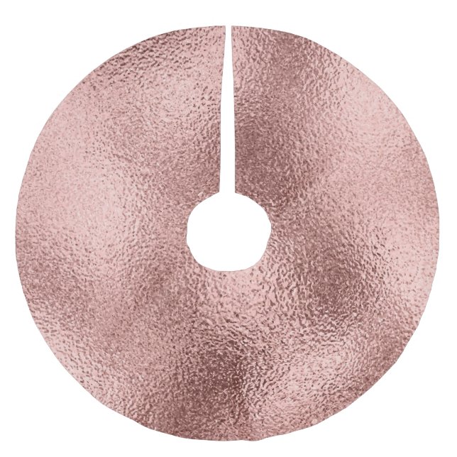 Rose Gold Metallic: Vintag Shine. Polyester Weihnachtsbaumdecke (Vorderseite)
