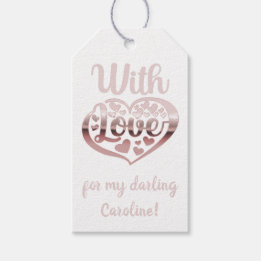 Rose gold metallisch aussehen Valentinherz Liebe w Geschenkanhänger