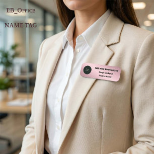 Rose Gold Metallisches Firmenmitarbeiter-Logo Namensschild