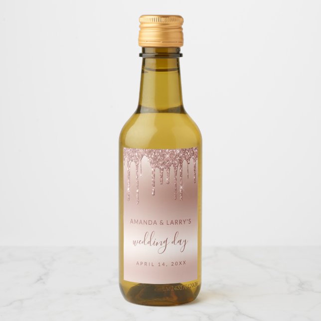 Rose  Gold Mini Étiquettes de vin (Devant)