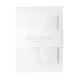 Rose Gold Minimalistin Hochzeit Einladungsbanderole