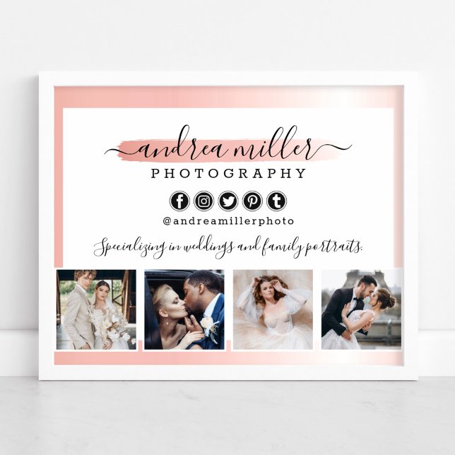 Rose Gold Minimalistisch Fotograf Marketing Foto Poster (Von Creator hochgeladen)