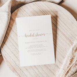 Rose Gold Minimalistisch Kalligrafie Brautparty Einladung