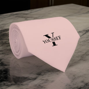 Rose Gold Minimalistisch Mit Monogramm Krawatte