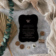 Rose Gold Minimalistisch Monogram Wedding