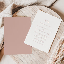 Rose Gold Minimalistisch Nachname ErstHochzeit Einladung