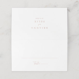 Rose Gold Minimalistisch Wedding Platzkarte