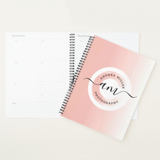 Rose Gold Minimalistische Elegante Logo Personalis Planer (Anzeige)