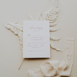 Rose Gold Minimalistische Hochzeitsmenü UAWG RSVP Karte
