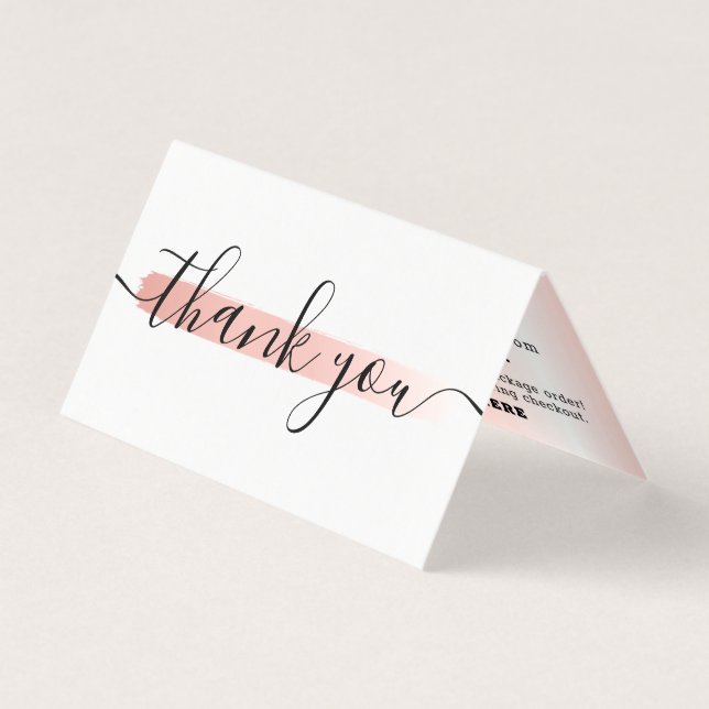 Rose Gold Minimalistische Logos Kunde Vielen Dank (Vorderseite)
