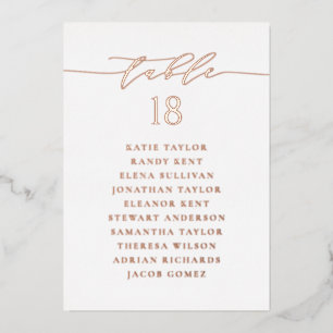 Rose Gold Minimalistische Script-Hochzeitskarte Folieneinladung
