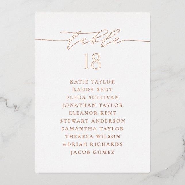 Rose Gold Minimalistische Script-Hochzeitskarte Folieneinladung (Vorderseite)