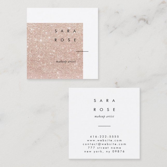 Rose Gold Minimalistische Visitenkarte Telefonnummerkarte (Vorne/Hinten)
