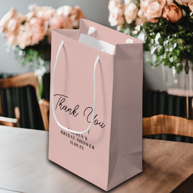 Rose Gold Minimalistisches Brautparty Vielen Dank Kleine Geschenktüte (Von Creator hochgeladen)