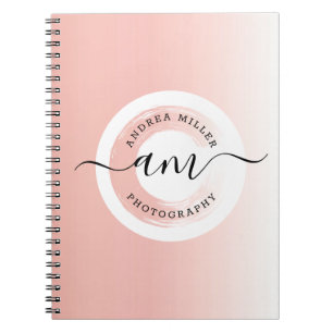 Rose Gold Minimalistisches Personalisiertes Logo E Notizblock