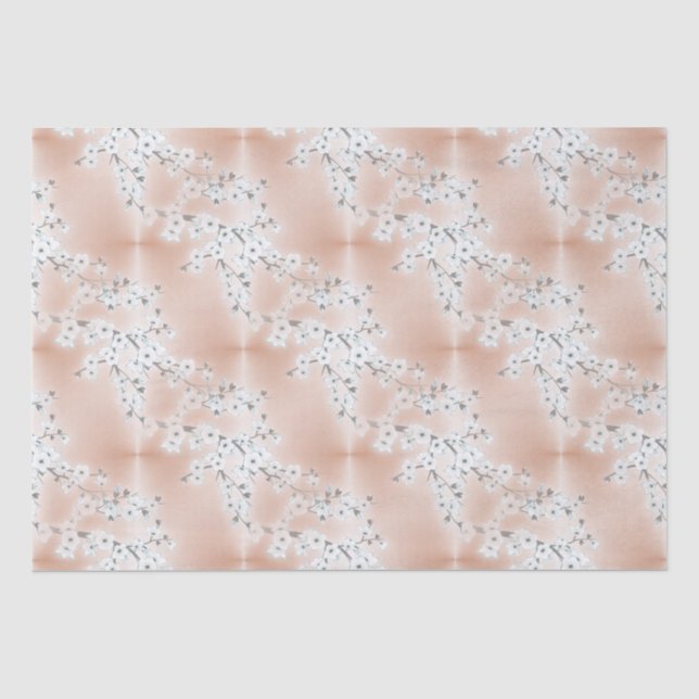 Rose Gold Minze Weißkirschblossom Seidenpapier (Vorderseite)