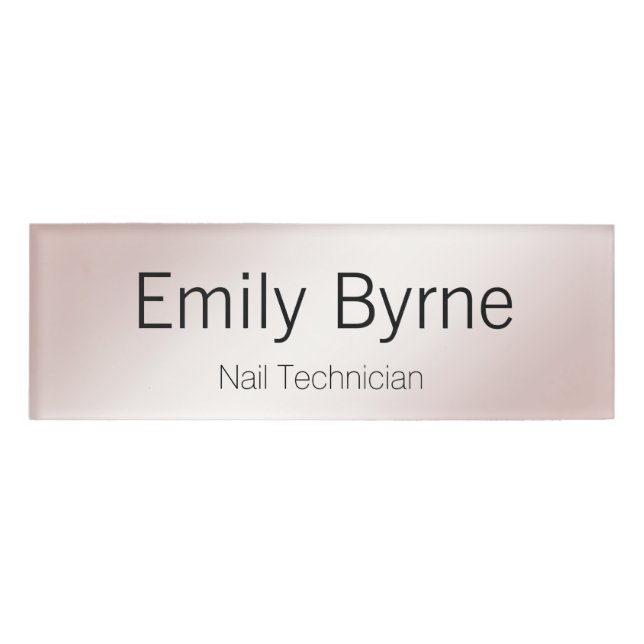 Rose Gold Mitarbeiter Magnetname Tag Abzeichen Namenschild (Vorderseite)
