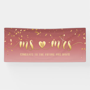 Rose Gold Mme à Mme Fête des mariées Bannière