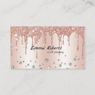 Rose Gold Modern Event Planning Carte de visite