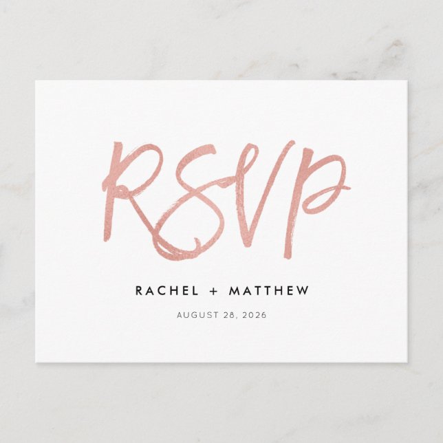 Rose Gold Modern Fairytale Wedding Carte Postale R (Devant)