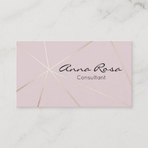 *~* Rose Gold Modern Foil Trendy Pink Geometrie Visitenkarte