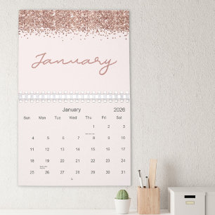 Rose Gold Modern Minimalistisch 2026 Kalender