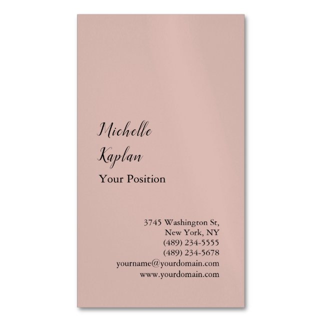 Rose Gold Moderne Beruflich exklusive Magnetische Visitenkarte (Vorderseite Vertikal)