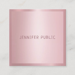 Rose Gold Moderne Berufliche Vorlage Elegant Quadratische Visitenkarte