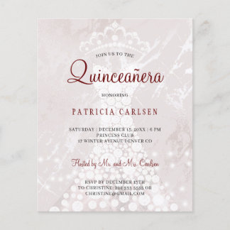 Rose Gold moderne Budget Quinceanera Einladung