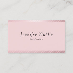 Rose Gold Moderne Elegante Einfache Vorlage Bu Visitenkarte