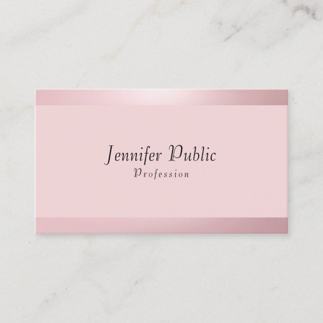 Rose Gold Moderne Elegante, einfache Vorlage Visitenkarte (Vorderseite)