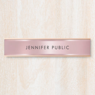 Rose Gold Moderne Elegante Glamour Vorlage Türschild