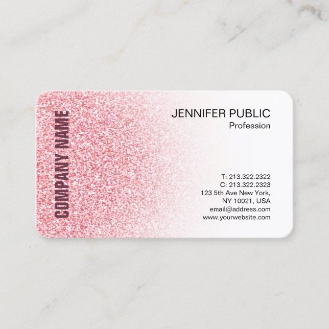 Rose Gold Moderne elegante Minimalistische Vorlage Visitenkarte (Vorderseite)