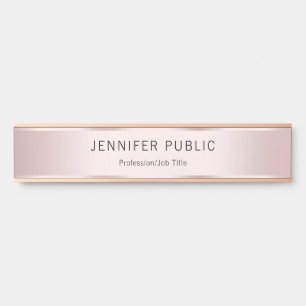 Rose Gold Moderne Elegante Professionelle Namens H Türschild